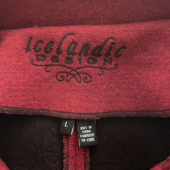 Icelandic Design Sweater‎ Wool Knit Snap Cardigan Jacket Slim Fit Womens Large - Picture 3 of 7